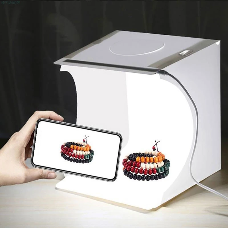 Portable 9.5&quot x LED Light Photography Cube Box Shooting Tent Photo Studio Folding Prop | Электроника