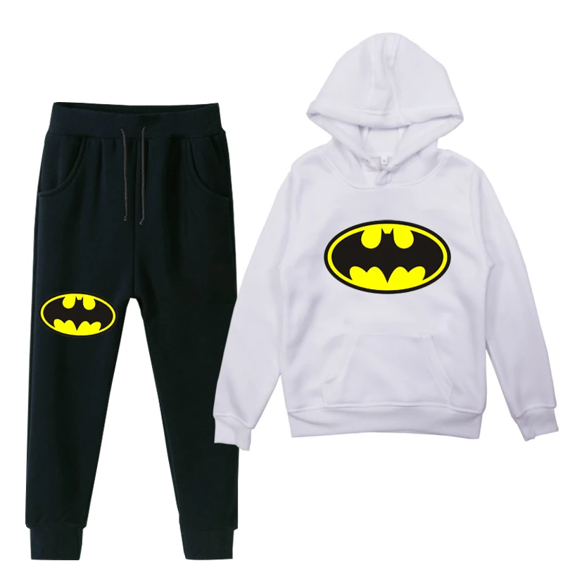 Детский комплект одежды для маленьких мальчиков; коллекция года; весенние толстовки с капюшоном с Бэтменом; Толстовка и штаны; Спортивный костюм; спортивный костюм; одежда для маленьких девочек - Цвет: 16