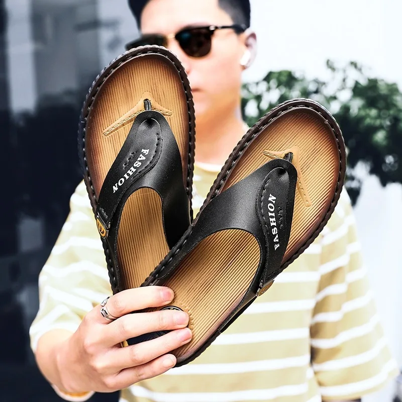 

Flip-flops Slippers Microfiber Summer Anti-slip Outdoor Slippers Men Sports Slipper Korean-style Trend