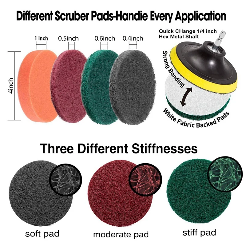 Ceny 12 sztuka szczotka na wiertarkę peeling klocki mocne ścieranie szczotka z przedłużona długa załącznik wszystkich celów do czyszczenia szorowania wiertarka akumulatorowa