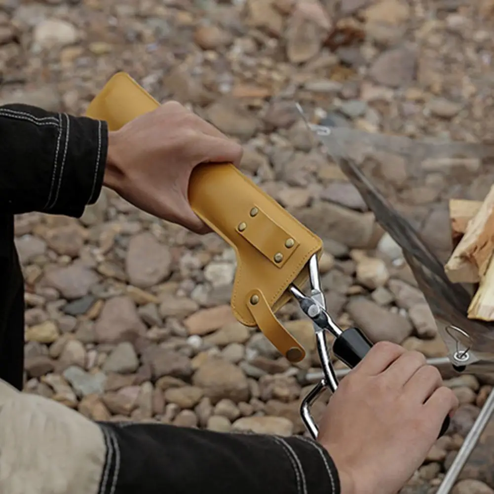 Portable Belt Hanging Hole Solid Hanging Design Firewood Scissors Cover Charcoal Tongs Cover For Hiking