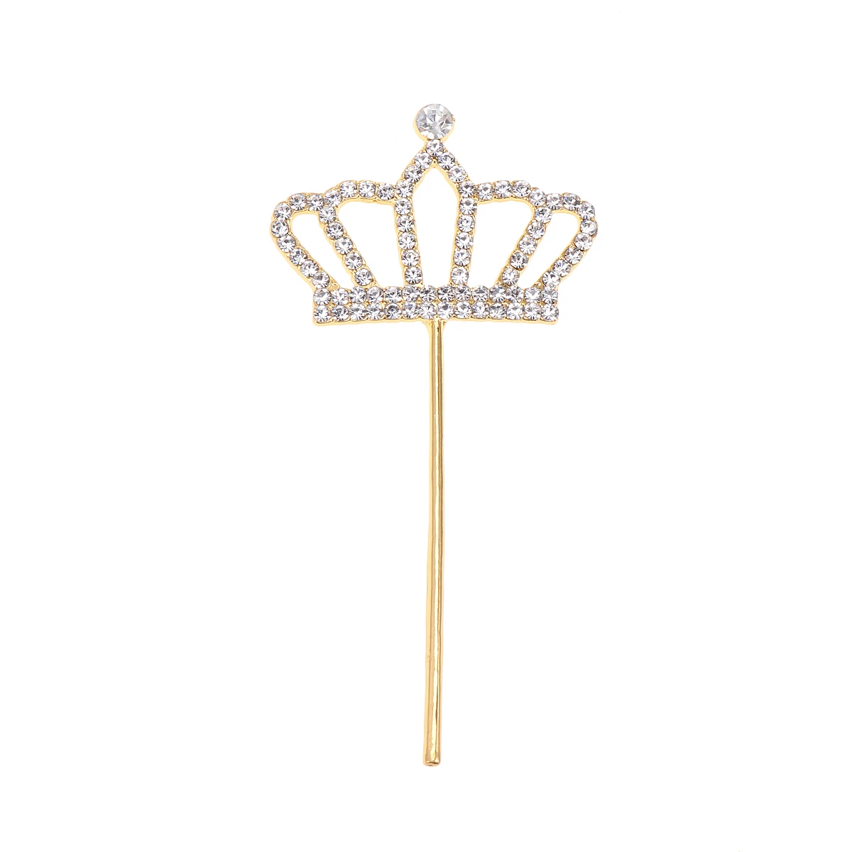 1pc Rhinestone 0 To 9 Number Cake Topper Chic Gold Crown Cake Topper Dessert Fruit Cake Picks Cupcake Toppers Party Supplies - Цвет: crown