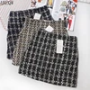 Black Tweed Skirt Autumn Winter Women Korean Elegant Plaid Jupe Femme Cute Bottoms for Ladies A Line Short Mini Skirts ► Photo 2/5