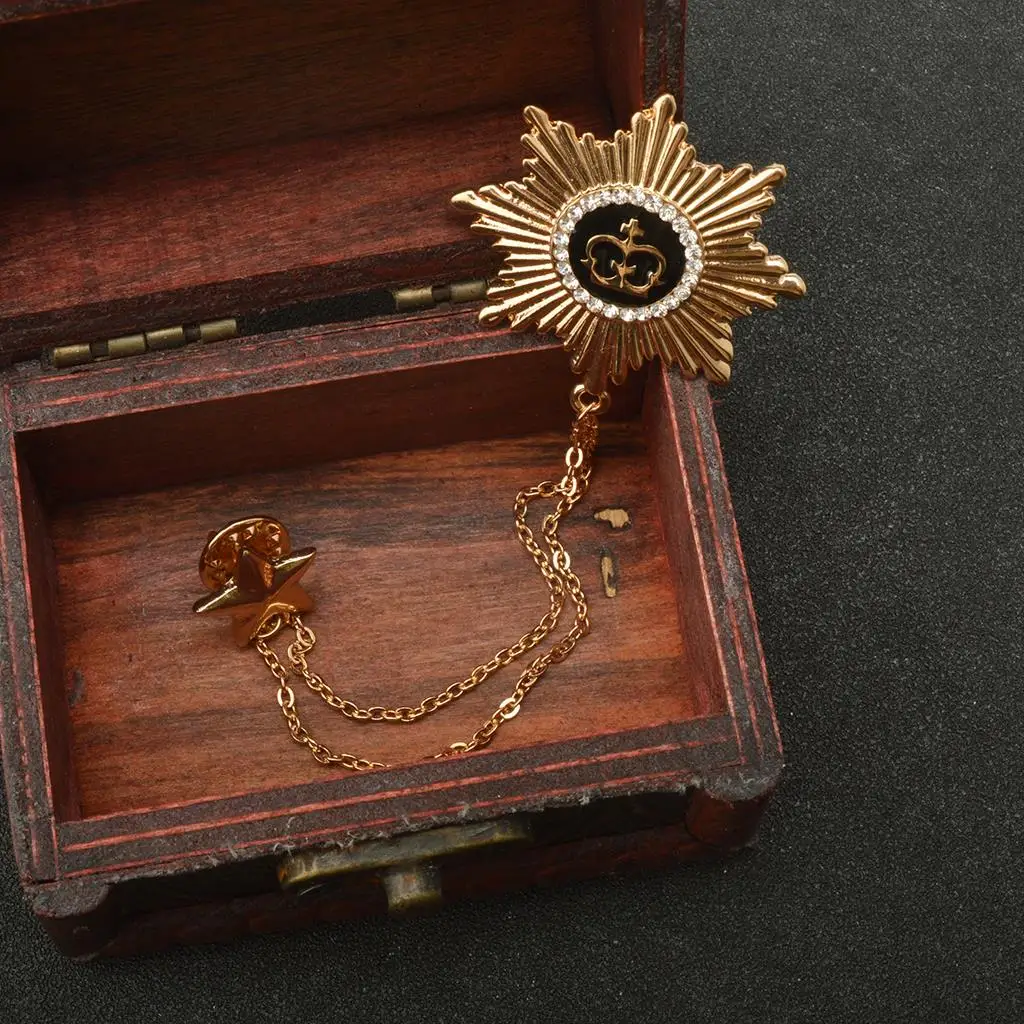 Fashion Women Girls Double Stars Design Neck Tip Brooch Chain Jewellery Gifts Gold