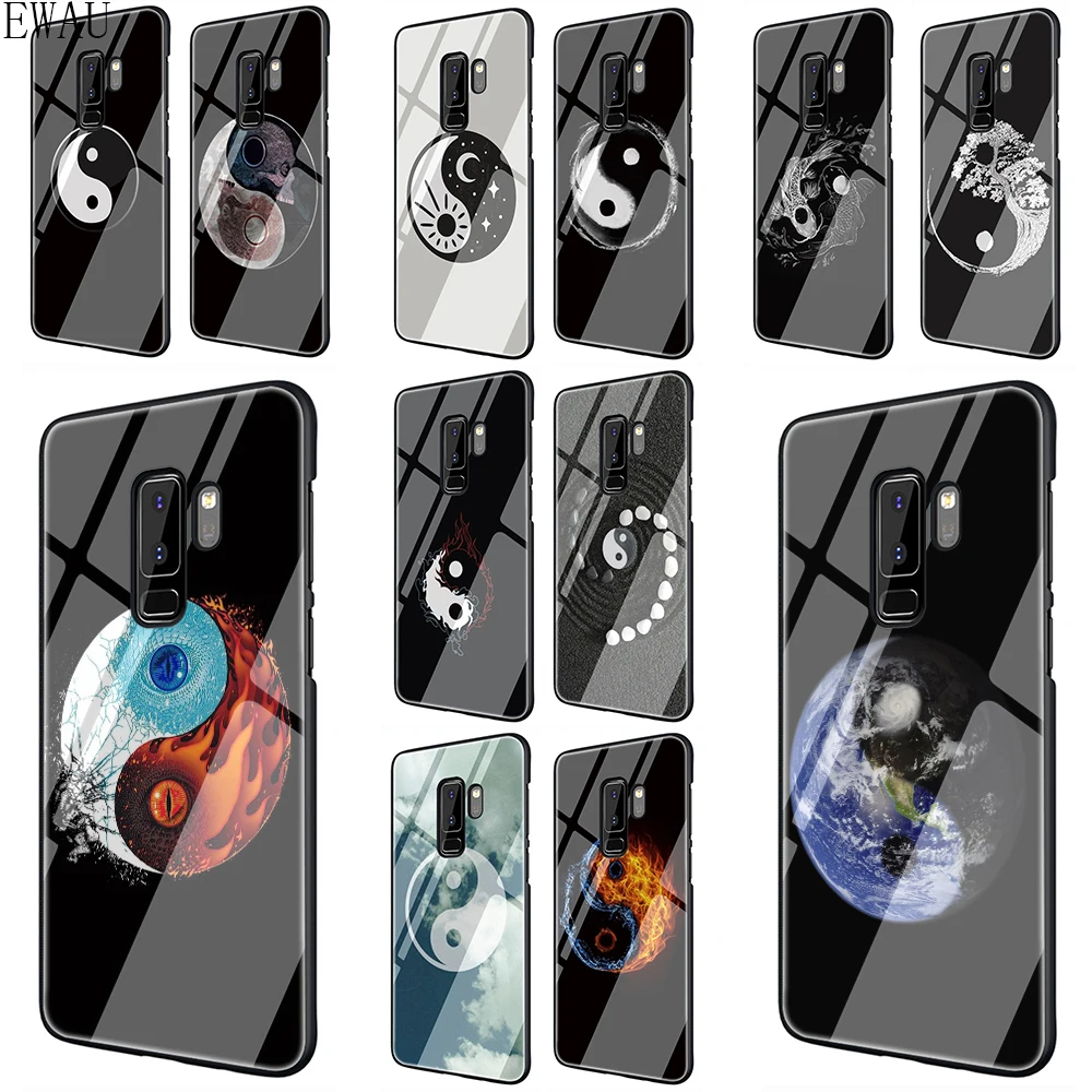

EWAU yin yang chinese Tempered Glass phone case for Samsung S7 Edge S8 S9 S10 Note 8 9 10 plus A10 20 30 40 50 60 70