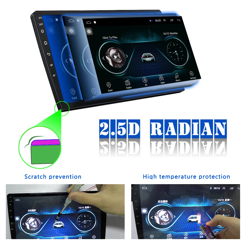 Podofo 2 Din Auto Radio 101 Zoll HD Auto MP5 Multimedia Player Android 8.1 Auto Stereo Gps Navigati