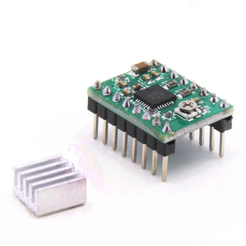 5PK 3d Запчасти для принтера Stepstick A4988 Драйвер шагового двигателя с радиаторами для Reprap красный и для зеленой печатной платы 15*20 мм