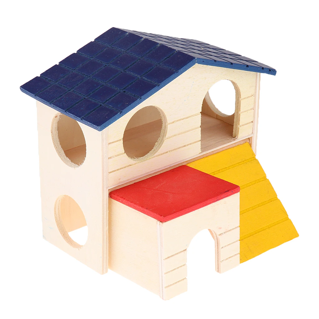 Wooden Hamster Mouse Gerbil Rat Pet Small Animal Hideaway House Cabin