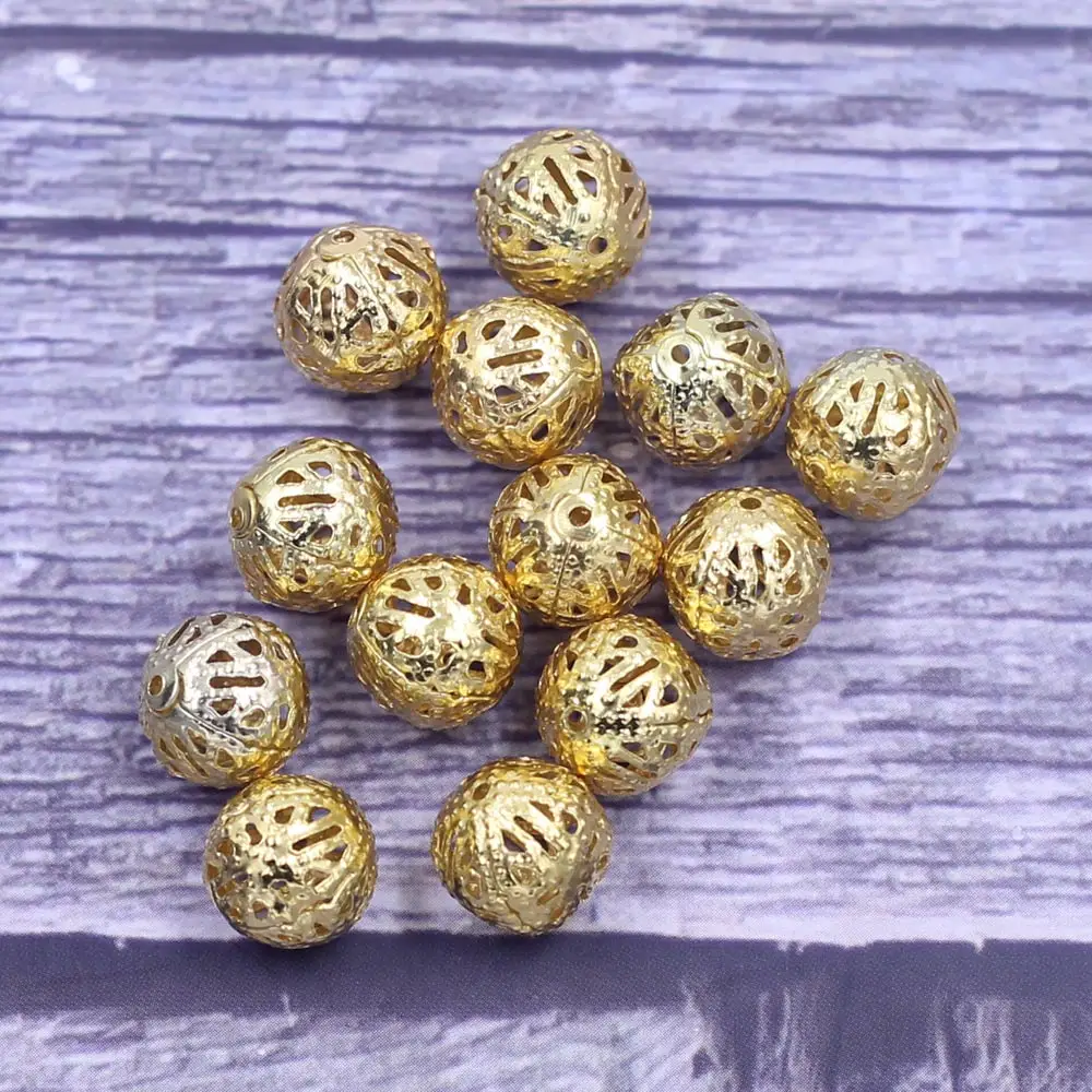 1000Pcs Spacer Loose Beads Round Alloy Ball Flower Hollow Mixed For Charm Necklace Jewelry DIY Findings