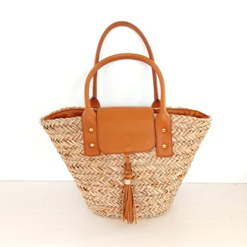 

EURYNOME Straw Bags Women Raffia Handbag Travel Basket Hand Bag Luxury Designer Wicker Beach Pouch Handmade Tote