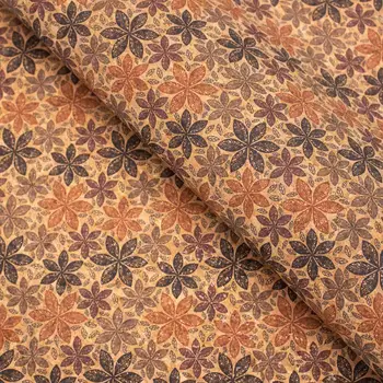 

Maple leaf patterns and circles pattern Cork fabric COF-388