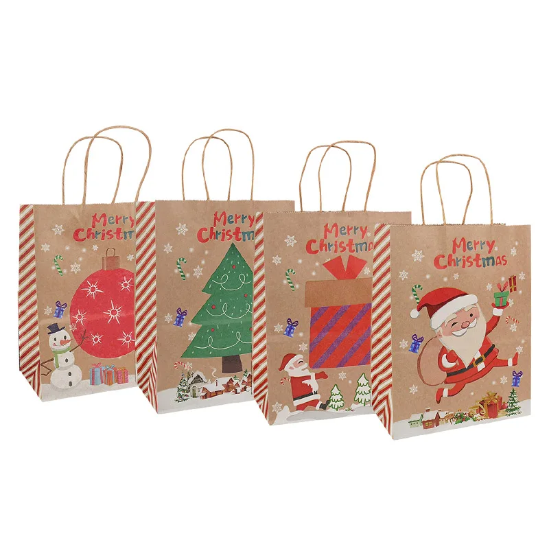 Sacchetto di carta Kraft Multi stile buon natale sacchetti regalo