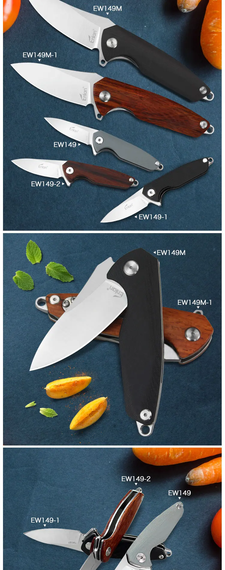 Enlan EW148M 58-60HRC складной нож, инструмент для выживания кемпинга, охотничий карманный нож, тактический инструмент для повседневного использования на открытом воздухе