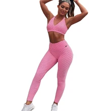 Спортивная одежда для женщин, набор для йоги, бюстгальтер для фитнеса+ штаны, дышащий, сжатый, Леггинсы для йоги, одежда для тренировок для женщин