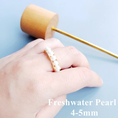LII Ji подлинный рубиновый и сапфирный жемчуг Танзанит Аквамарин гранат иолит диопсайд GF ручной работы Открытое кольцо для женщин - Цвет камня: Freshwater Pearl
