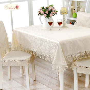 

Proud Rose Lace Round Tablecloth Table Runner Luxury Table Cover Household Supplies Modern Wedding Decoration Tablecloths