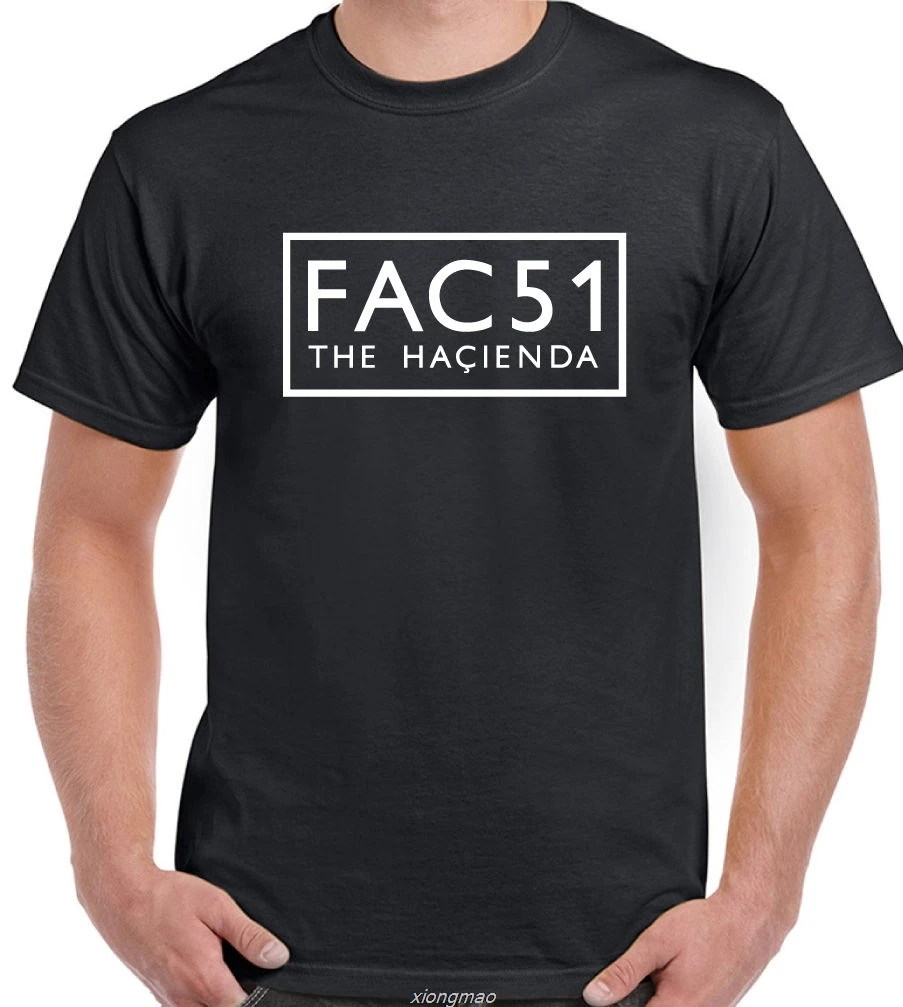 

FAC51 Mens T-Shirt Factory Records Hacienda Roses New Order Happy Mondays t shirts Short Sleeve Tshirt Tops