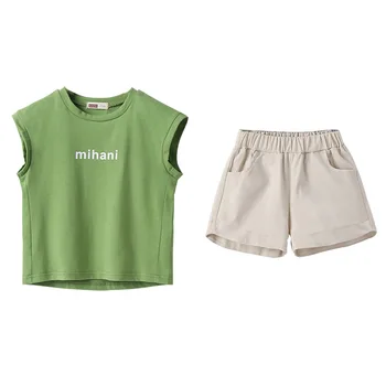 

Summer Children Clothing Sets 2020 Big Girls Clothes T-shirt+Casual Loose Shorts Kids Outfit Fashion 2Pcs Suit Cotton Costume