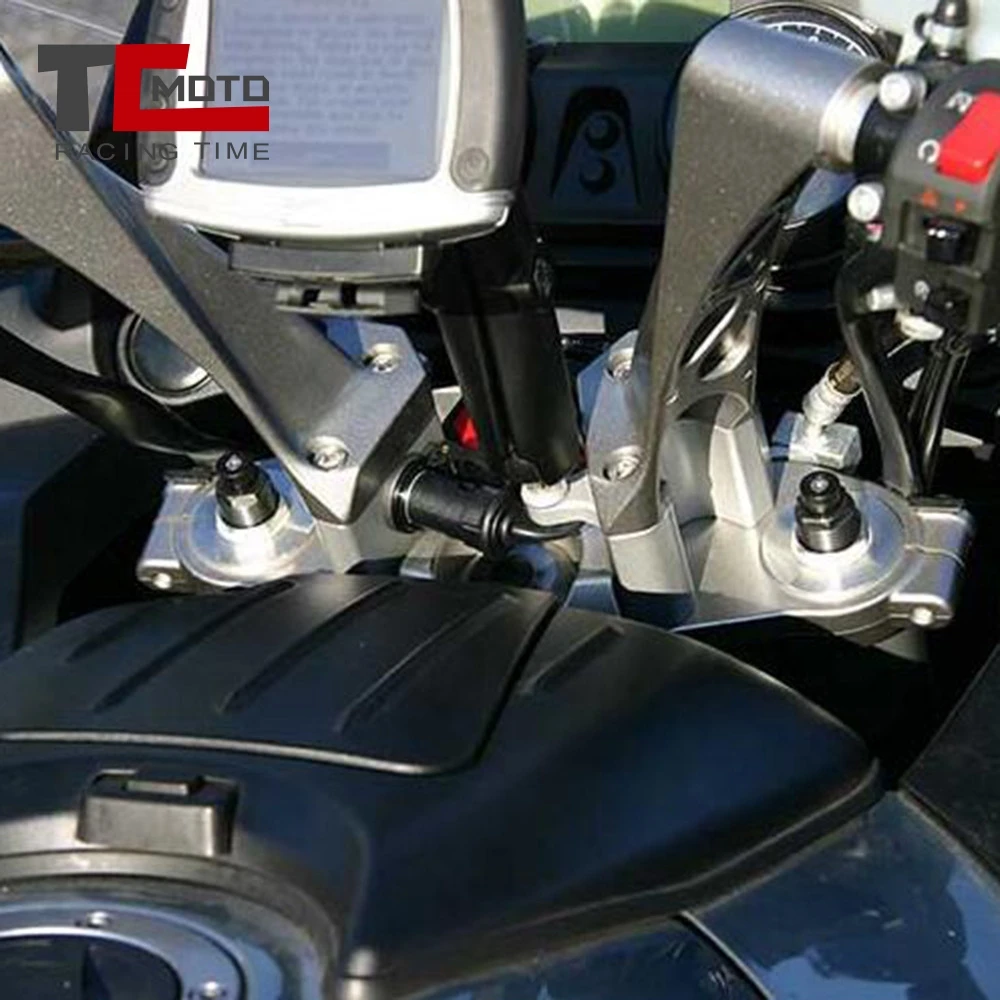 Réhausses de Pontets de Guidon de Moto Supports de Déplacement en Aluminium du Guidon Accessoires pour Concours 14 2008-2019 pour GTR1400 2008-2019 Argent 
