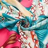Luxury Brand 100% Twill Silk Scarf Multicolor Horse Square Scarf New Design Print Kerchief Women Neck Shawl Wraps Echarpe 130cm 6