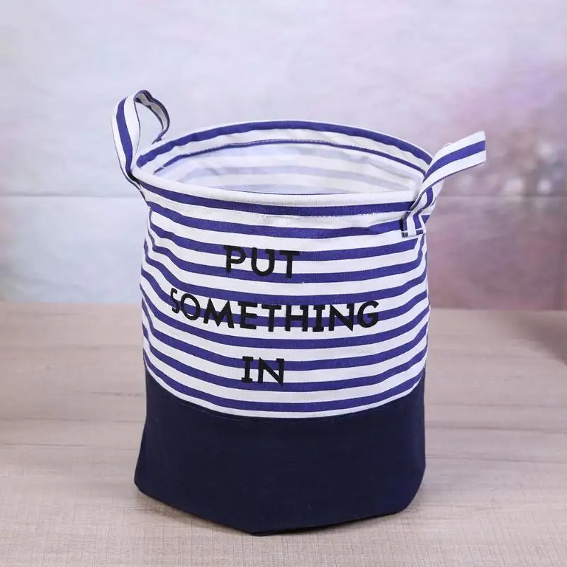 Foldable Washing Laundry Basket Hamper Cotton Linen Clothes Storage