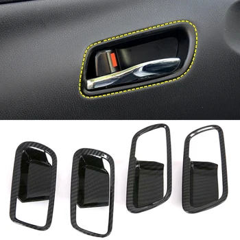 

For Toyota Prius Prime PHV 2017 2018 2019 2020 Car Styling ABS Carbon Fiber Interior Door Handle Bowls Cover Trim Accessories