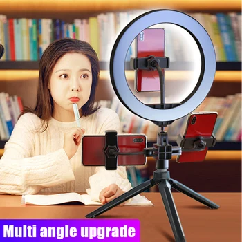

10 Inch LED Ring Light Lamp Selfie Camera Phone Studio Tripod Stand Dimmable Adjustable Angle PUO88
