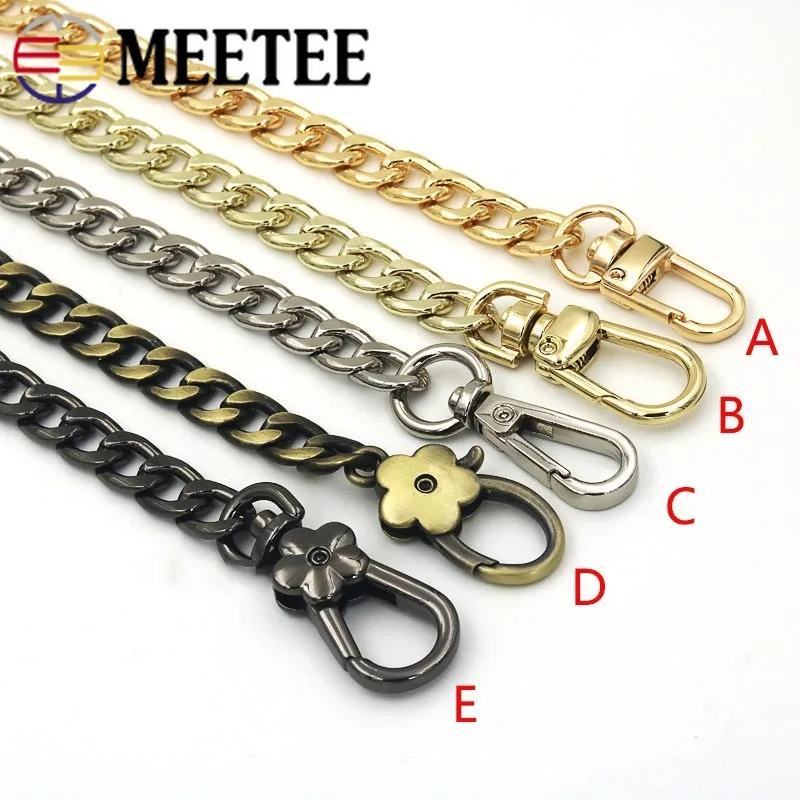 Meetee 100/110/120 см металлическая цепочка для сумки пряжки для сумки Замена плечевой ремень DIY ремесла Сумка Запчасти, оборудование аксессуары
