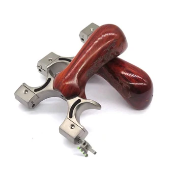 

Powerful Hunting Slingshot Set 304 Stainless Steel Catapult +Wooden Handle with Flat Rubber Band High Precision Shooting New