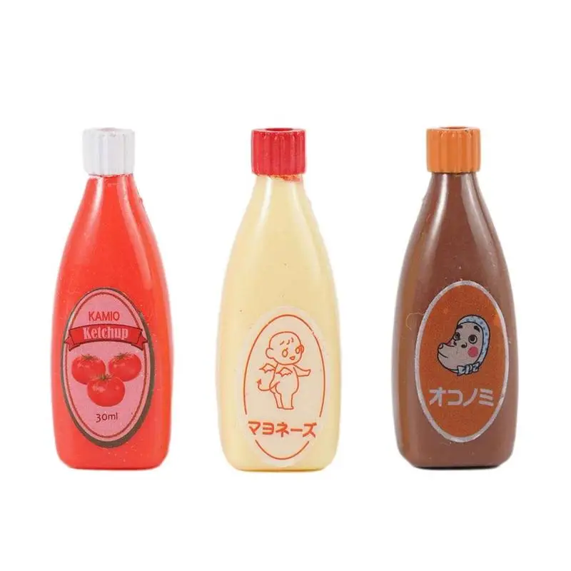 

3 pcs Miniature Food Fruit Drinks Scale Dollhouse Model Pretend Play Food For Doll House Kitchen Toys