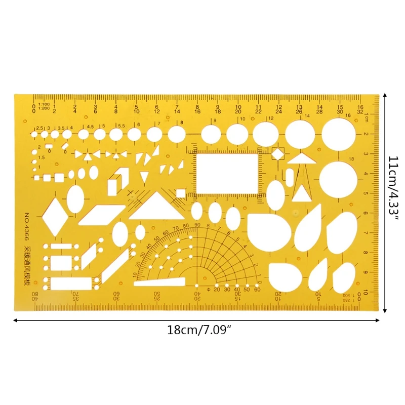 4366 K Resin Heating Ventilation Design Drawing Template Ruler Measuring Tool Student LX9A - Цвет: 4366