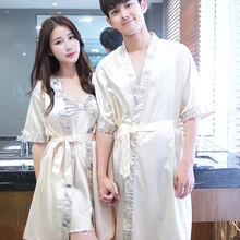 Этнический мужской халат, халат с длинными рукавами, шелковый халат, кимоно, Китайский рисунок счастливого дракона, Пижама, халат, ночной халат