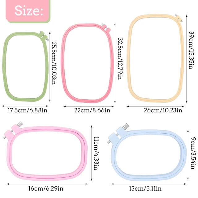 MIUSIE 1PC cerceau de broderie en plastique cadre de broderie cerceau d'anneau pour outil d'artisanat de couture cerceau de point de croix travaux d'artisanat de bricolage 2