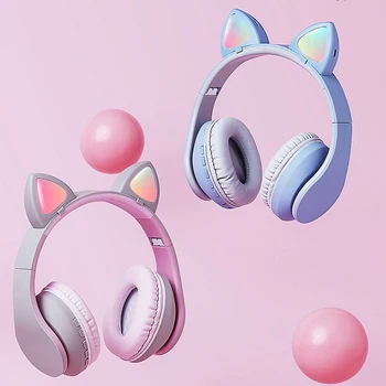 

Cat Ear Headphones Wireless Bluetooth Subwoofer 7.1 Surround Sound Bluetooth 5.0 Headphones