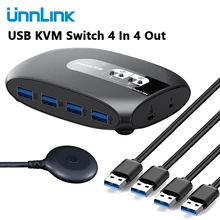 Aliexpress - Unnlink 4 Ports KVM USB 3.0 Switch with Extender USB 3.0 X4 Keyboard Mouse Printer U Disk for 4 PCs Computers Laptops Switch Box