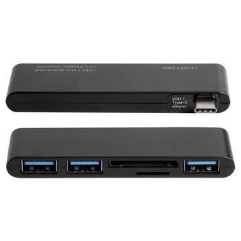 

5 in 1 SD TF Converter Type-C to 3 USB 3.0 Set USB 3.1 HUB Adapter Laptop Phone for Household Computer Safety Parts