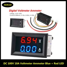 Mini voltímetro amperímetro digital, voltímetro e amperímetro digital dc 100v 10a, painel, voltímetro e medidor de corrente, detector e testador, 0.56