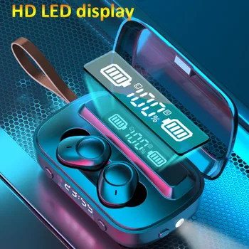 

Sport Bluetooth Headsets Wireless Earbuds 5.1 TWS Earphone with Clock LED Flashlight Noise Cancelling Mic for IPhone Xiaomi