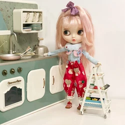 Aizulhomey – Mini étagère en métal de Simulation, chariot de rangement de cuisine, meubles de maison, accessoires Blyth 1/6 OB11 BJD Lol 