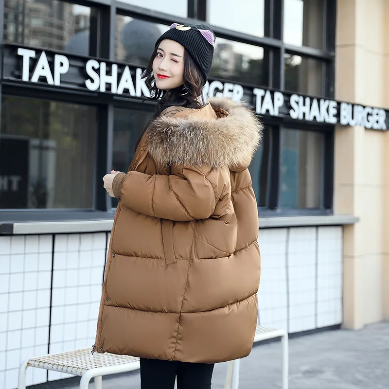 

Cotton Coat Women's 2019 Winter New Mid-length Women's down Feather Cotton-padded Clothes Loose Fashion Students Warm Trend Smal