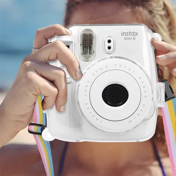 

Crystal Transparent Protective Case Cover Pouch Shoulder Strap for Fuji Fujifilm Instax Camera Instant Mini 9 8 8+ Accessories