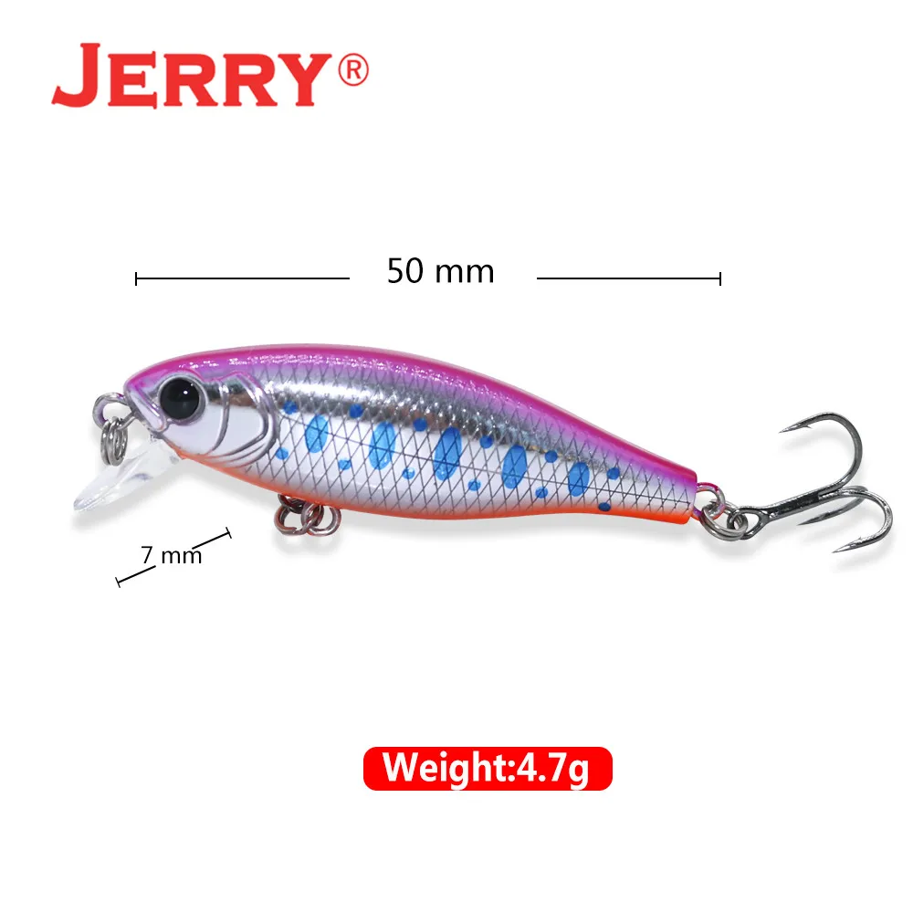Jerry Elegance Slow Sinking Wobble Minnow Hard Baits Ultralight Saltwater Plug Lures 4cm 5cm UV Coating Fishing Tackle