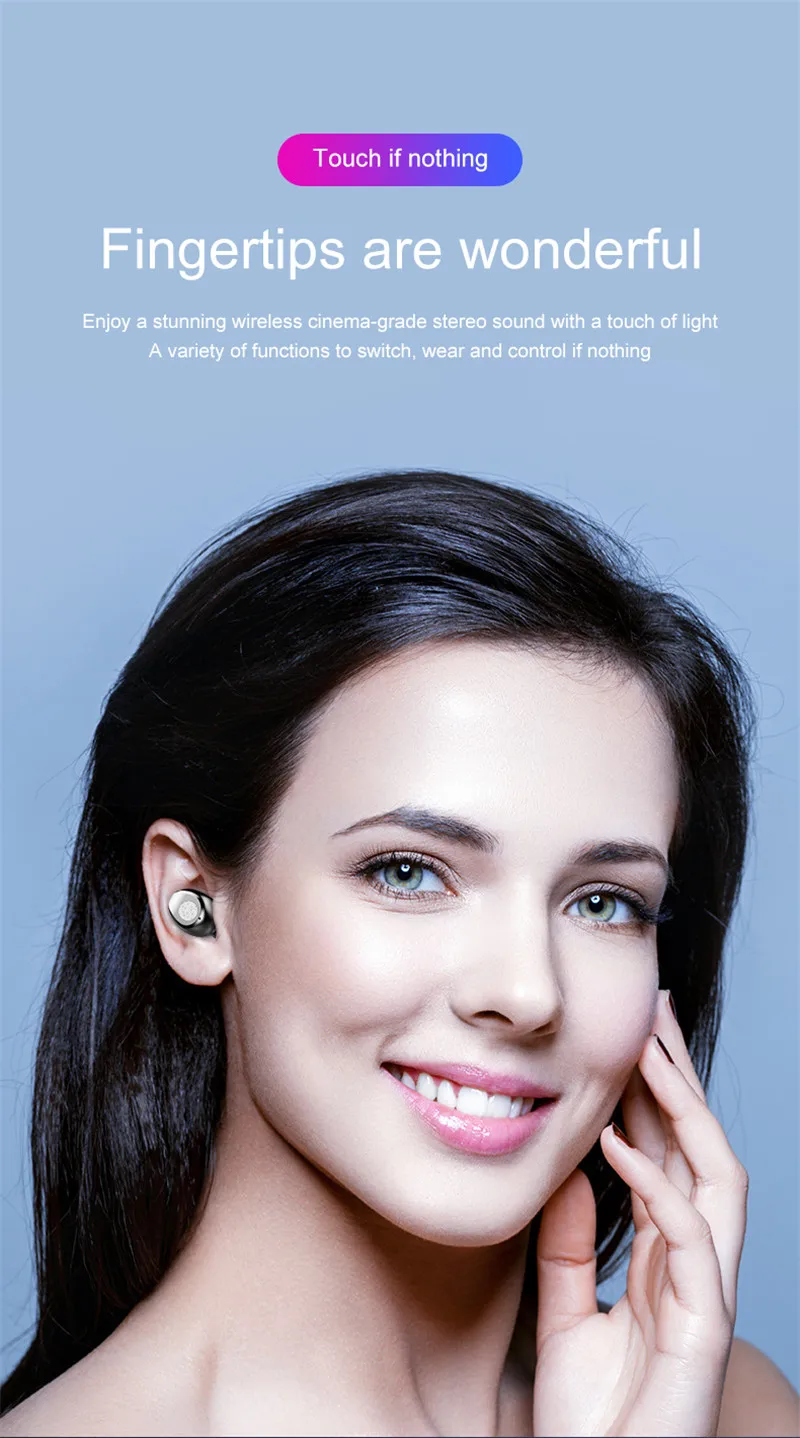 F9 TWS, беспроводные Bluetooth наушники, 5,0 светодиодный дисплей, 2000 мАч, внешний аккумулятор, сенсорное управление, IPX4, водонепроницаемая гарнитура с микрофоном