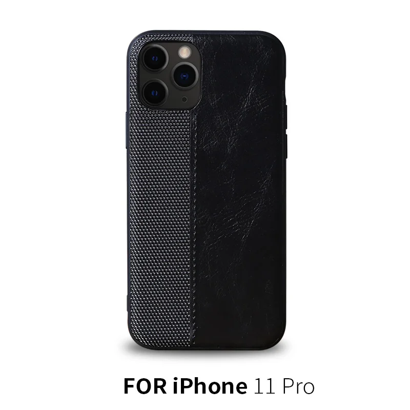 Кожаный чехол с вязаными качествами для Iphone 11 PRO MAX, деловой чехол для телефона - Цвет: 7 FOR IPHONE 11 PRO