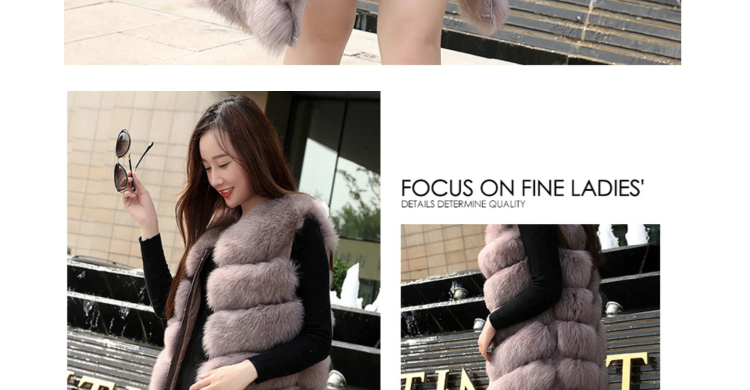 Excellent Real Fur Vests Long Winter Women Fur Vest Female Sleeveless Genuine Fur Vest Ladies Fashion Luxury Slim Warm High Quality 2019 31