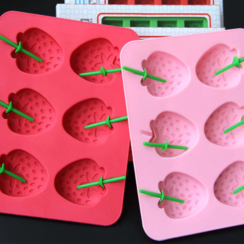 Экологически чистые Diy силиконовые клубничное мороженое производитель формочки для льда в виде фруктового льда лоток ванны кухонные аксессуары