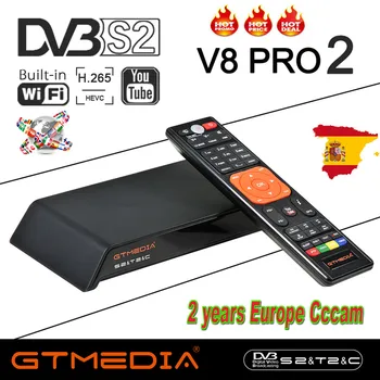 

GTmedia V8 Pro 2 Receptor DVB-S2 DVB-C DVB-T2 Built-in WiFi H.265 Support IPTV PowerVu DRE &Biss key Satellite TV Receiver 1080P