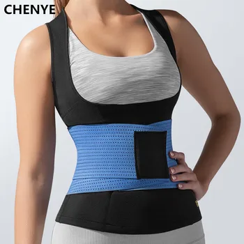 

Women Black Blue Slimming Belt Waist Trainer Corset Sauna Sweat Vest Faja Sport Girdles Shaper Trimmer Straps Modeling Shapewear