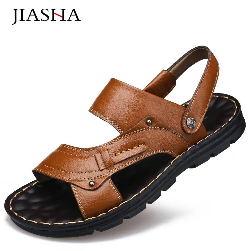 Повседневная летняя обувь для мужчин сандалии 2020 натуральная кожа мужская