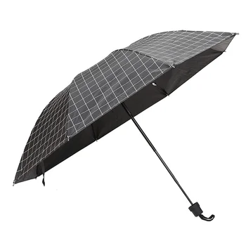 

Classic Lattices 3 Folding Umbrella Women Man Windproof Umbrellas Black Coating Large Sunny Rainy Umbrella Parasol